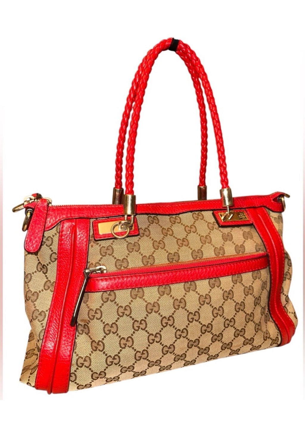 Preloved Gucci GG Braided Top Handle Bamboo Two Way Bag 03032024OPUL