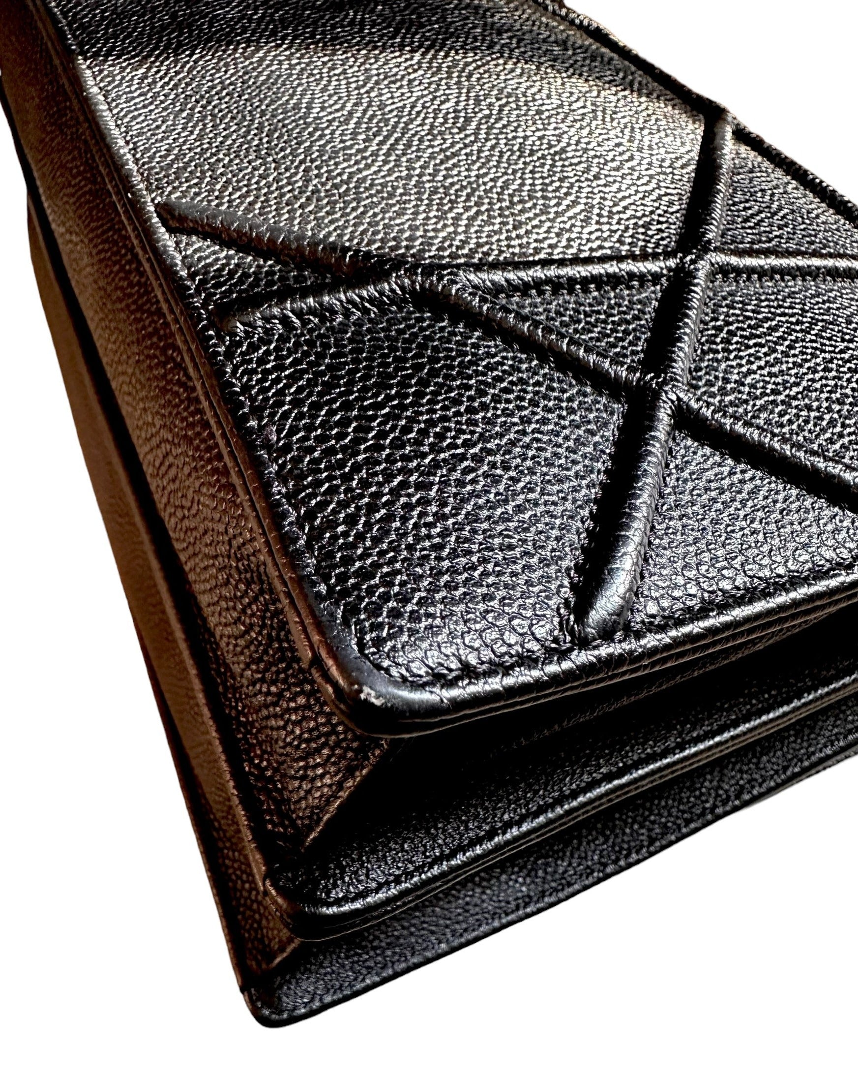 Preloved Christian Dior CD Diorama Black Caviar Leather, Large 01862024OPUL