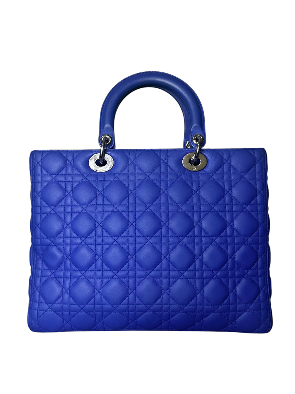 Preloved Christian Dior’s Lady Dior in Electric Blue Lambskin Leather, Large 0018206OPUL