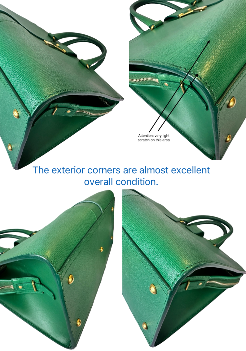 Preloved Saint Laurent YSL Full Grained Calfskin Leather Large Top Handle Satchel 00142024OPUL