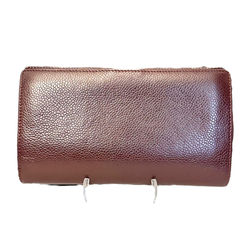 Preloved Chanel Timeless Bordeaux Caviar Bifold French Wallet 02032024OPUL