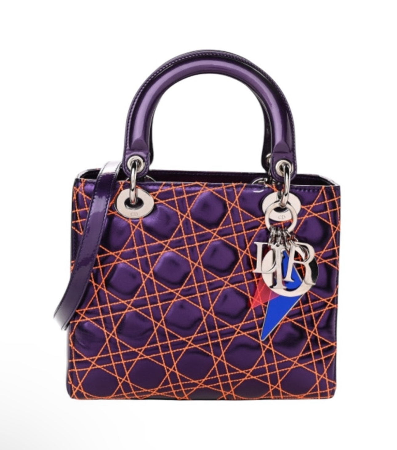 Preloved Anselm Reyle Medium Metallic Lambskin Cannage Lady Dior 00202025OP