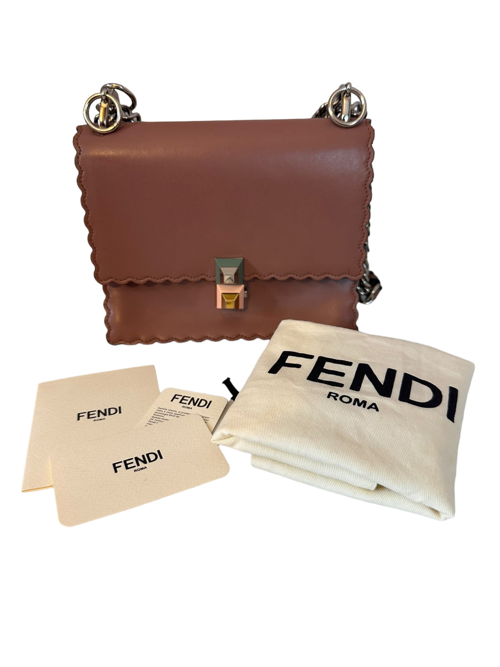 Preloved Fendi Vitello Liberty Scalloped Studded Small Kan 02352024OPUL