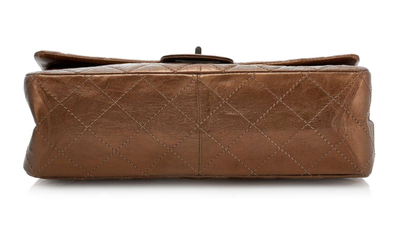 Preloved Chanel CC Double Flap Metallic Lambskin 2.55 Reissue 00072025OPUL